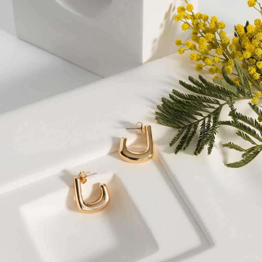 Geometric Hoop Earring